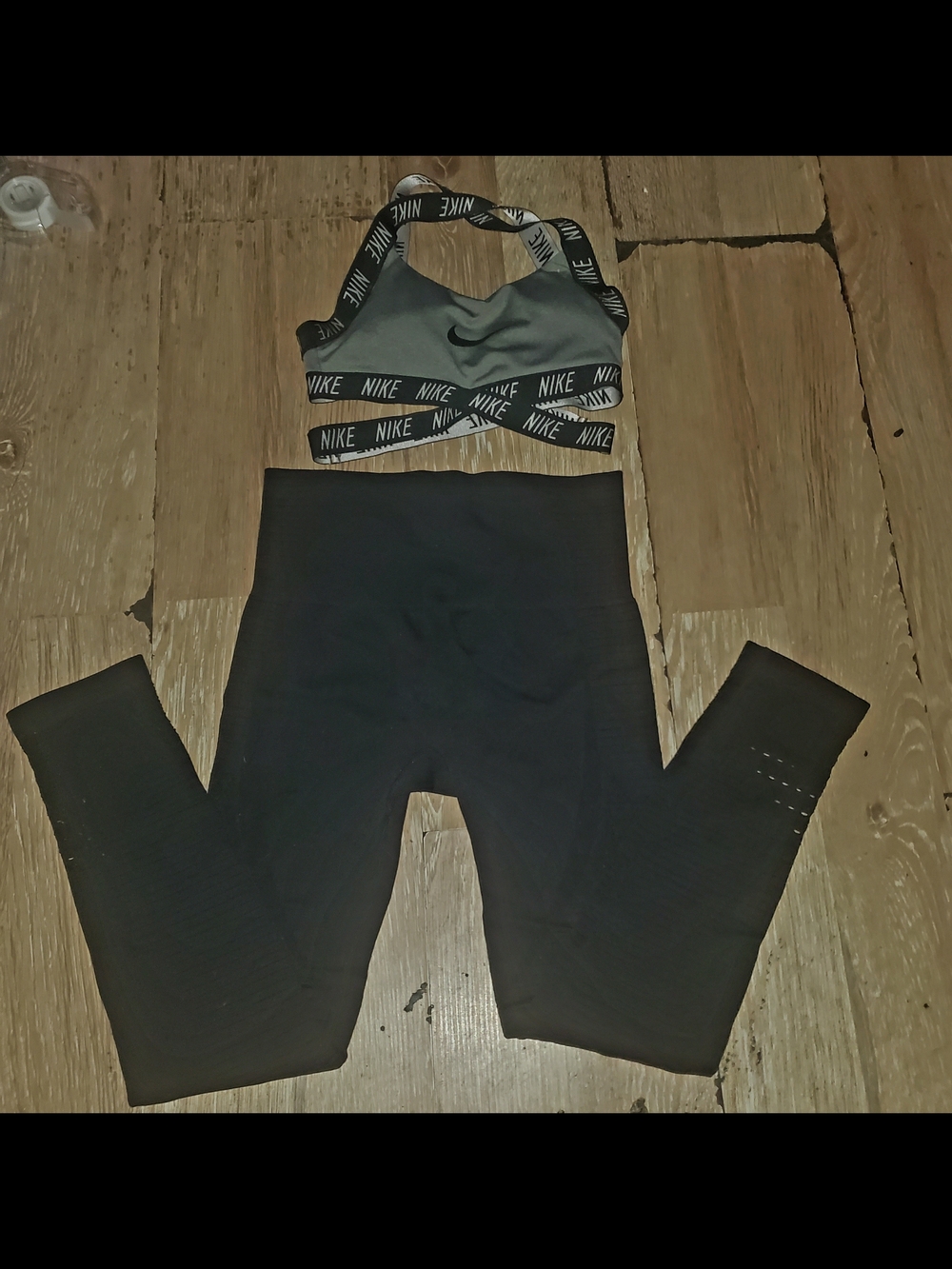 Nike Dri-Fit Black & Grey Sports Bra and Leggings Set